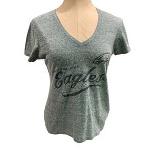 Small Majestic Fan Fashion Womens Philadelphia Eagles Tshirt V-Neck Green